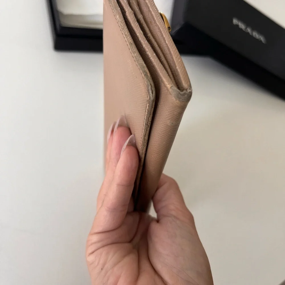 Authentic Prada Beige Leather Long Wallet - Picture 6 of 14